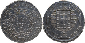 Brazil
D. João VI (1816-1822)
960 Reis 1821, Ag Rio de Janeiro
over 8 Reales of Ferdinando VII 
Dot between the VI
A: JOANNES.V.I.D.G.PORT.BRAS.ET.ALG...