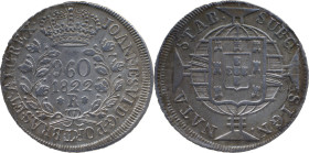 Brazil
D. João VI (1816-1822)
 960 Reis 1822, Ag Rio de Janeiro 
 A: JOANNES.VI.D.G.PORT.BRAS.ET.ALG.REX. 
 R: SUBQ. SIGN. NATA STAB. 
 AG: 25.25, Ben...