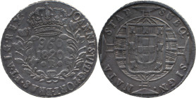 Brazil
D. João VI (1816-1822)
 960 Reis 1820, Ag Bahia 
 A: JOANNES.VI.D.G.PORT.BRAS.ET.ALG.REX. 
 R: SUBQ. SIGN. NATA STAB. 
 AG: 26.02, Bentes: 442....