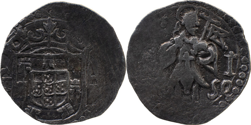 Portuguese India 
 D. João IV (1640-1656) 
 2 Tangas 1650 Ag Goa 
 A: G Shield A...