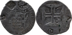 Portuguese Índia
D. Pedro II (1683-1706) 
Xerafim (300 Reis) 1684 Ag Goa
with traders countermarks
A: G Shield A
R: Cross 1684
AG: 10.02 - 10.52g, Ver...