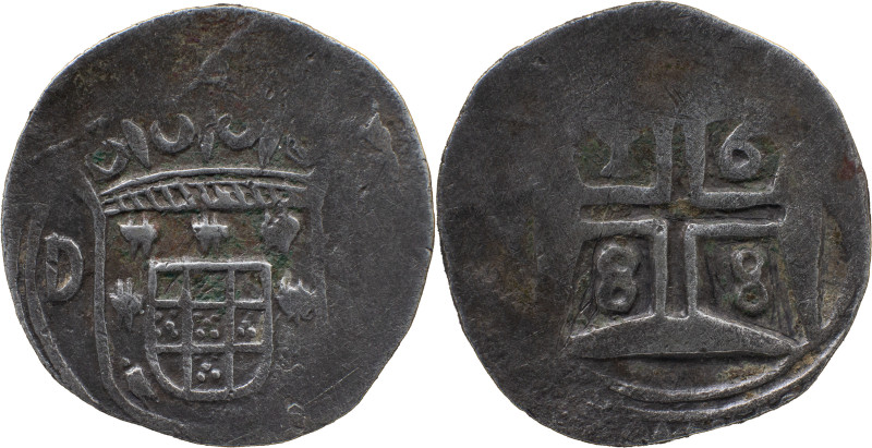 Portuguese India 
 D. Pedro II (1683-1706) 
 Xerafim (300 Reis) 1688 Ag, Diu 
 A...