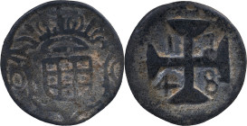 Portuguese India 
 D. João V (1706-1750) 
 7 1/2 Bazarucos 1748 Tutenaga Diu 
 A: Shield Between O D 
 R: Cross / 1748 
 AG: 20.01 - 12.69g, Very Fine...