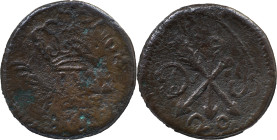 Portuguese India 
 D. João V (1706-1750) 
 20 Reis 1735 AE - Damão to Baçaím
 A: Crown I V 1735 
 R: D Arrows B 20 
 AG: 51.01 - 15.65g, Good Fine
