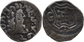 Portuguese India 
 D. João V (1706-1750) 
 1/2 Pardau (150 Reis) 1726 Ag Goa 
 A: IOANN ES.V. 1726 
 R: G Shield A 
 AG: 66.02a - 2.83g, Good Fine