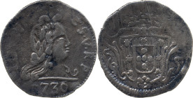 Portuguese India 
 D. João V (1706-1750) 
 Rupia (600 Reis) 1730 Ag Goa 
 A: IAONN ESVRP 1730 
 R: Shield 
 AG: 77.03 - 11.76g, Very Fine