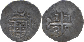 Portuguese India 
 D. João V (1706-1750) 
 Xerafim (300 Reis) 1738 Ag Diu 
 A: Shield 
 R: cross 1749 
 AG: 84.02 - 11.83g, Very Fine