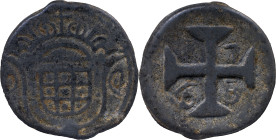 Portuguese India
D. José I (1750-1777) 
 20 Bazarucos 1765 Tutenaga Diu - Inverted D O 
 A: O Shield D 
 R: Cross 1765 
 AG: 18.01 - 23.09g, Very Fine...
