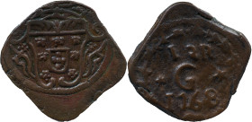 Portuguese India
D. José I (1750-1777)
 12 Reis 1768 AE Goa 
 A: Shield 
 R: 12 R *G* 1768 
 AG: 29.04 - 7.77g, Good Very Fine