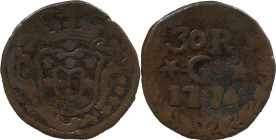 Portuguese India
D. José I (1750-1777)
 30 Reis 1774 AE Goa 
 A: Shield 
 R: 30 R *G* 1774 
 AG: 33.11 - 20.84g, Very Fine