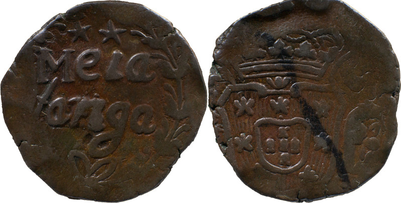 Portuguese India
D. José I (1750-1777)
 Meia Tanga (30 Reis) N/D AE Goa 
 A: Shi...