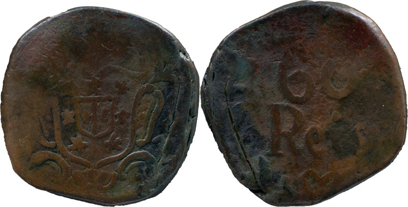 Portuguese India
D. José I (1750-1777) 
 60 Reis (Tanga) N/D AE Goa 
 A: Shield ...
