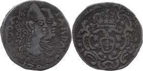 Portuguese India 
 D. Maria I and D. Pedro III (1777-1786) 
 Pardau (300 Reis) 1782 Ag Goa 
 A: GOA PARDAO 1782 
 R: Shield 
 AG: 08.01 - 5.27g, Very ...