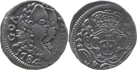 Portuguese India 
 D. Maria I and D. Pedro III (1777-1786) 
 Pardau (300 Reis) 1784 Ag Goa 
 A: GOA PARDAO 1784 
 R: shield 
 AG: 08.03 - 5.38g, Very ...