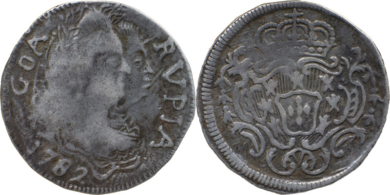 Portuguese India 
 D. Maria I and D. Pedro III (1777-1786) 
 Rupia (600 Reis) 17...