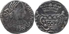 Portuguese India 
 D. Maria I (1786-1799) 
 Pardau (300 Reis) 1798/6 Ag Goa 
 A: GOA /PARDAO /1798/6 
 R: Shield 
 AG: 33.03 - 5.23g, Very Fine