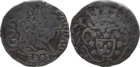 Portuguese India 
 D. Maria I (1786-1799) 
 Pardau (300 Reis) 1801 Ag, Goa 
 A: GOA /PARDAO /1801 
 R: Shield 
 AG: 33.06 - 5.35g, Very Fine