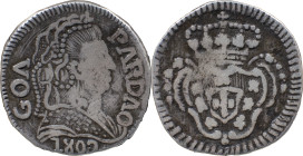 Portuguese India 
 D. Maria I (1786-1799) 
 Pardau (300 Reis) 1802 Ag Goa 
 A: GOA /PARDAO / 1802 
 R: Shield 
 AG: 33.07 - 5.35g, Very Fine