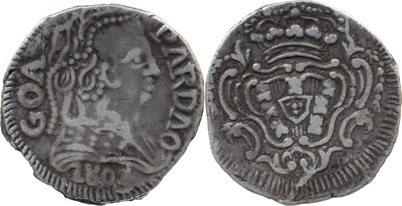 Portuguese India 
 D. Maria I (1786-1799) 
 Pardau (300 Reis) 1805 Ag Goa 
 A: G...