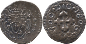 Portuguese India 
 D. Maria I (1786-1799) 
 300 Reis (Pardau) 1806 Ag, Diu 
 A: shield 
 R: 300 DIO / 1806 
 AG: 34.01 - 3.76g, Good Very Fine