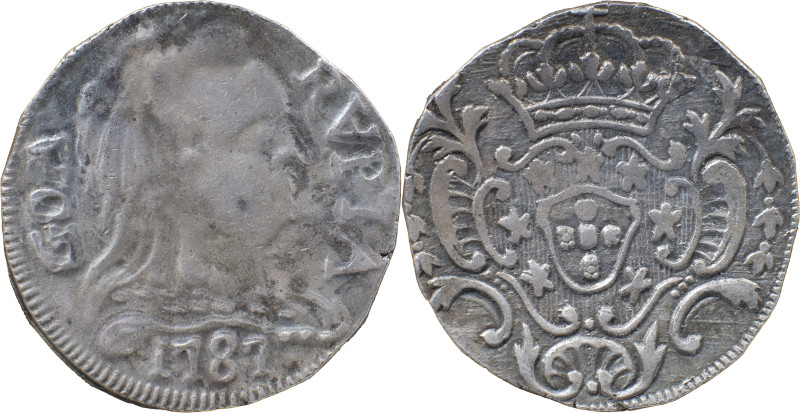 Portuguese India 
 D. Maria I (1786-1799) 
 Rupia (600 Reis) 1787 Ag Goa 
 A: GO...
