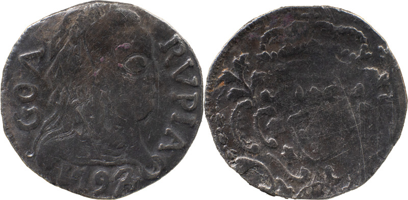 Portuguese India 
 D. Maria I (1786-1799) 
 Rupia (600 Reis) 1798 Ag Goa 
 A: GO...