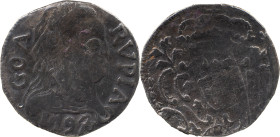 Portuguese India 
 D. Maria I (1786-1799) 
 Rupia (600 Reis) 1798 Ag Goa 
 A: GOA RVPIA /1798 
 R: shield 
 AG: 35.10 - 10.76g, Good Fine