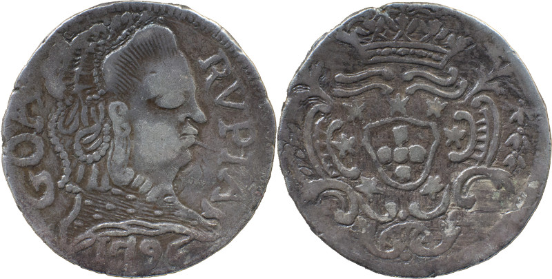 Portuguese India 
 D. Maria I (1786-1799) 
 Rupia (600 Reis) 1796 Ag Goa 
 A: GO...