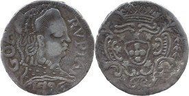 Portuguese India 
 D. Maria I (1786-1799) 
 Rupia (600 Reis) 1796 Ag Goa 
 A: GOA / RVPIA /1796 
 R: shield 
 AG: 36.01 - 10.61g, Very Fine