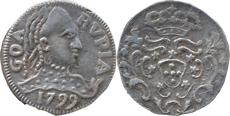 Portuguese India 
 D. Maria I (1786-1799) Coif 
 Rupia (600 Reis) 1799 Ag Goa 
 ...