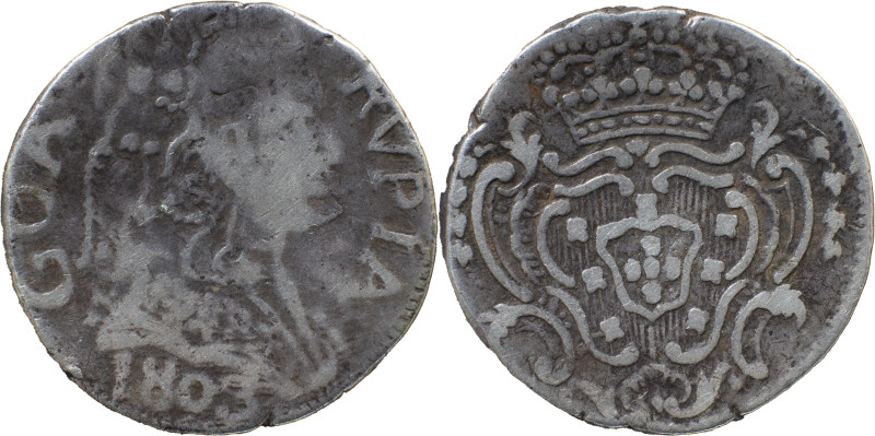 Portuguese India 
 D. Maria I (1786-1799)
 Rupia (600 Reis) 1803 Ag Goa, Toucado...