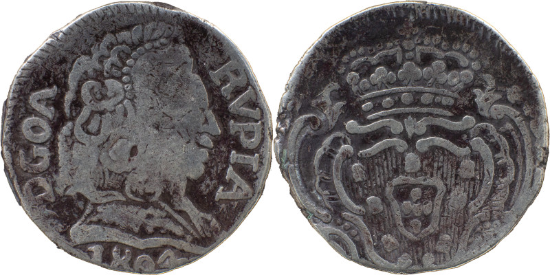 Portuguese India 
 D. Maria I (1786-1799) 
 Rupia (600 Reis) 1804 Ag Goa, Toucad...
