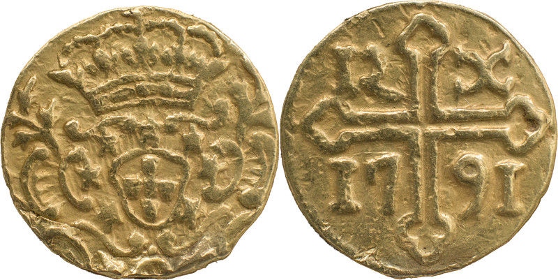 Portuguese India 
 D. Maria I (1786-1799) 
São Tomé de 12 Xerafins 1791 AU Goa 
...