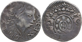 Portuguese India 
 D. João P.R. (1799-1816)
 1/2 Xerafim (150 Reis) 1819 Ag, Goa 
 A: GOA MEIX / 1819 
 R: Shield 
 AG: 14.02 - 2.71g, Very Fine