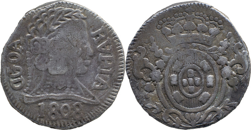 Portuguese India 
 D. João P.R. (1799-1816) 
 Rvpia (600 Reis) 1808 Ag Goa inver...