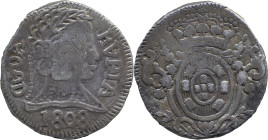 Portuguese India 
 D. João P.R. (1799-1816) 
 Rvpia (600 Reis) 1808 Ag Goa inverted Letter D of DGOA 
 A: DGOA RVPIA /1808 
 R: Shield 
 AG: 18.01 - 1...