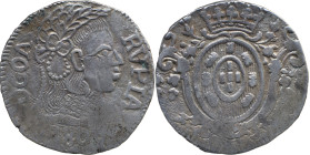 Portuguese India 
 D. João P.R. (1799-1816) 
 Rvpia (600 Reis) 1809 Ag Goa 
 A: DGOA RVPIA /1809 
 R: Shield 
 AG: 18.02 -10.77g, Good Fine