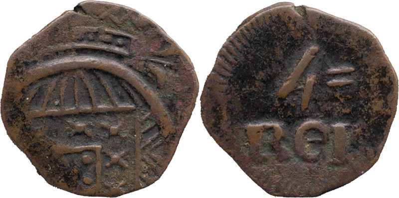 Portuguese India 
 D. João VI (1816-1826) 
 4 1/2 Reis AE Daguini 
 A: Shield 
 ...