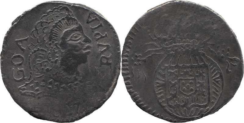 Portuguese India 
 D. Pedro IV (1826-1828) 
 Rupia (600 Reis) 1827 Ag Goa 
 A: G...