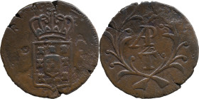 Portuguese India 
 D. Miguel I (1828-1834) 
 1/2 Tanga (30 Reis) N/D AE, Goa 
 A:Shield 
 R: AP / 1/2 / T 
 AG: 01.01 - 18.37g, Very Fine