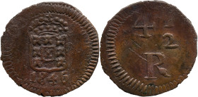 Portuguese India 
 D. Maria II (1834-1853) 
 4 1/2 Reis 1846 AE Daguini Goa 
 A: Shield / 1846 
 R: 4 1/2 R 
 AG: 04.03 - 2.71g, Good Very Fine
