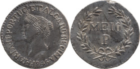 Portuguese India 
 D. Maria II (1834-1853) 
 1/2 Pardau (150 Reis) 1846 Ag Goa 
 A: MARIA.II.PORTUG:ET.ALGARB:REGINA / 1846 
 R: MEIO P 
 AG: 17.03 - ...