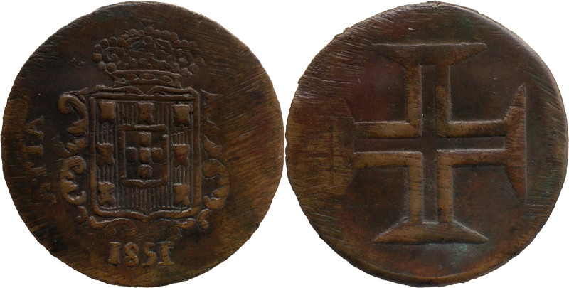 Portuguese India 
 D. Maria II (1834-1853) 
 Ati&aacute; 1851 ESSAY AE 
 A: Shie...
