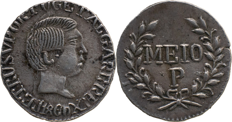Portuguese India 
 D. Pedro V (1853-1861) 
 1/2 Pardau (150 Reis) 1860 Ag Goa 
 ...