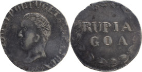 Portuguese India 
 D. Lu&iacute;s I (1861-1889) 
 Rupia (600 Reis) 1869 Ag Goa 
 A: LUDOVICUS I PORTUG ET ALGARB REX / 1868 
 R: RUPIA / GOA 
 AG: 02....