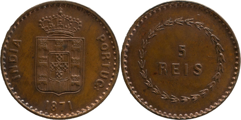 Portuguese India 
 D. Luís I (1861-1889) 
 5 Reis 1871 AE 
 A: INDIA PORTUG: / 1...