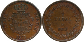 Portuguese India 
 D. Luís I (1861-1889) 
 1/2 Tanga (30 Reis) 1871 AE 
 A: INDIA PORTUG: / 1871 
 R: 1/2 / TANGA / 30 / REIS 
 AG: 07.01 19.13g, Good...