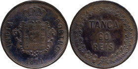 Portuguese India 
 D. Lu&iacute;s I (1861-1889) 
 Tanga (60 Reis) 1871 AE 
 A: INDIA PORTUG: / 1871 

 R: TANGA / 60 / REIS 
 AG: 08.01 38.39g, Good V...