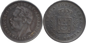 Portuguese India 
 D. Luís I (1861-1889) 
 1/2 Rupia 1881 Ag 
 A: LUDOVICUS.I.PORTUG:ET.ALGARB:REX / 1888 
 R: INDIA PORTUGUEZA / MEIA RUPIA 
 AG: 13....