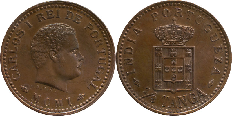 Portuguese India 
 D. Carlos I (1889-1908) 
 1/8 Tanga 1901 AE 
 A: CARLOS I REI...